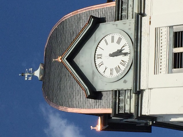 Slate roof with copper flashing and ridges on the Fayette County Courthouse in Georgia