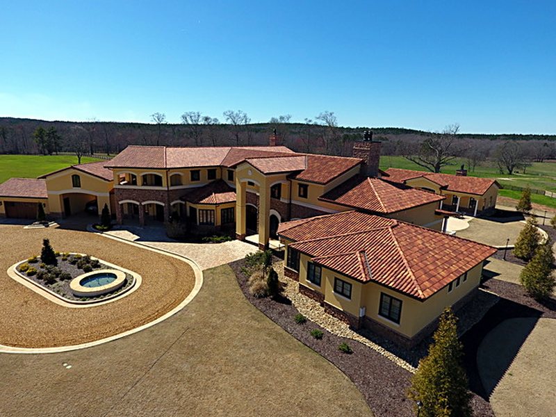 Spanish tile estate with courtyard fountain, Grantville Georgia