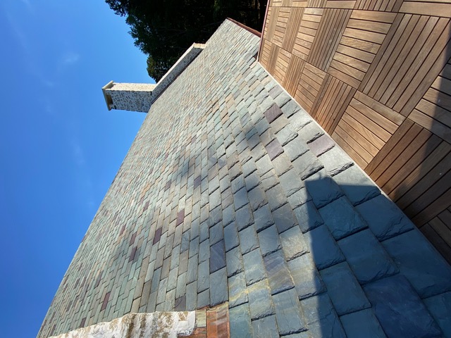 Graduated slate and copper, Lake Keowee SC — photo