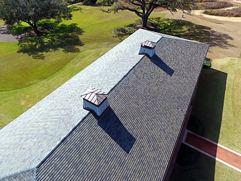 Tile roofs, South Georgia plantation — photo