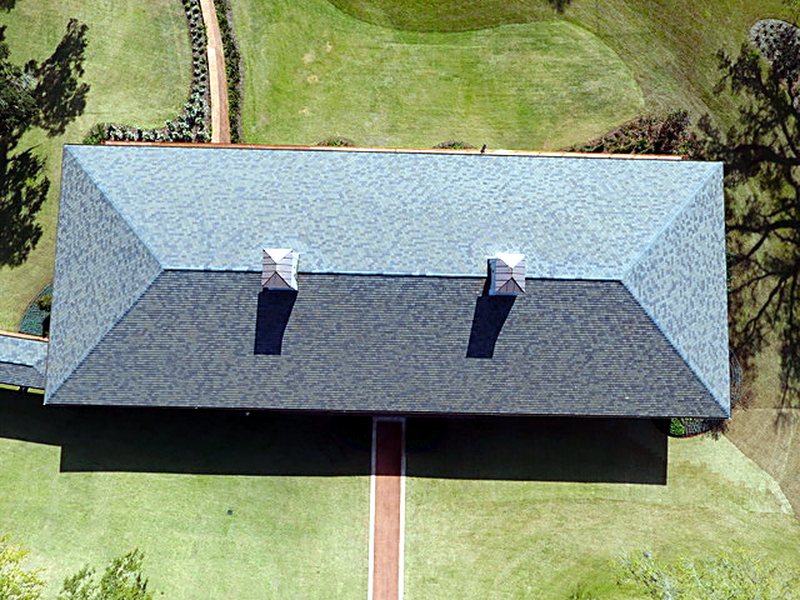 Tile roofs, South Georgia plantation — photo