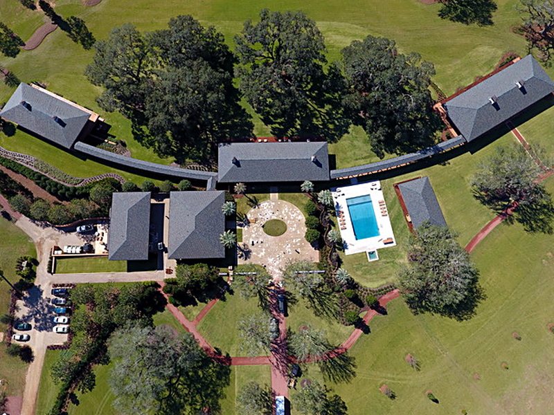 Tile roofs, South Georgia plantation — photo