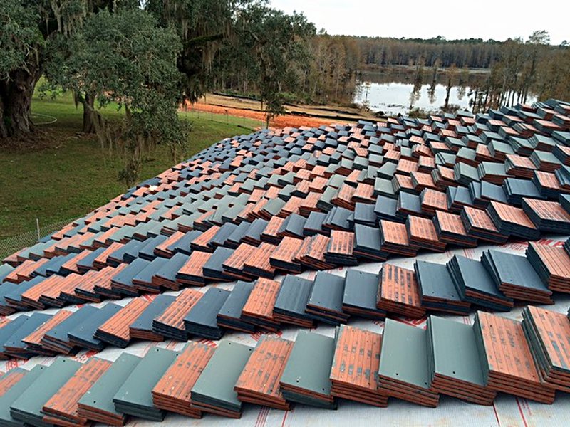 Tile roofs, South Georgia plantation — photo