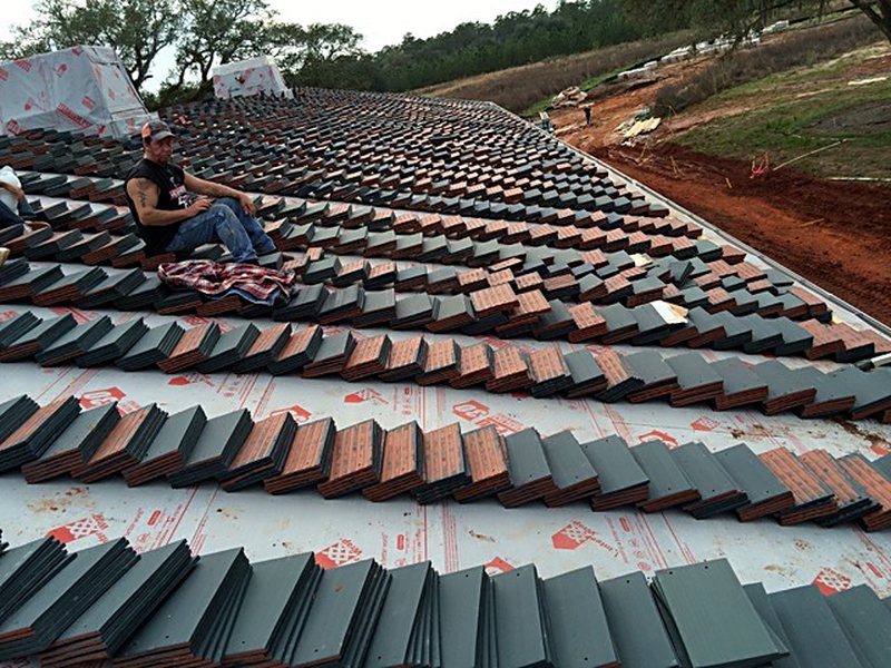 Tile roofs, South Georgia plantation — photo